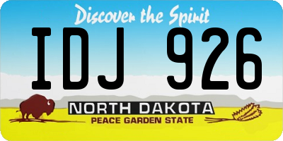 ND license plate IDJ926