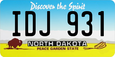 ND license plate IDJ931