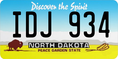 ND license plate IDJ934