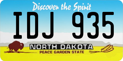ND license plate IDJ935
