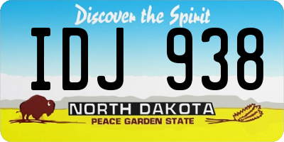 ND license plate IDJ938