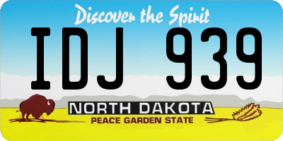 ND license plate IDJ939