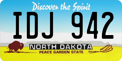 ND license plate IDJ942