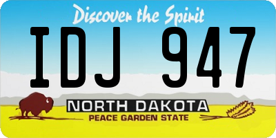 ND license plate IDJ947