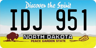 ND license plate IDJ951