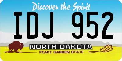 ND license plate IDJ952