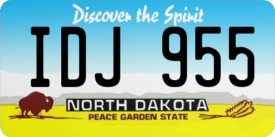 ND license plate IDJ955