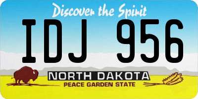 ND license plate IDJ956