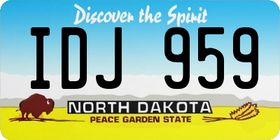ND license plate IDJ959