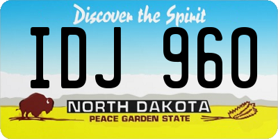 ND license plate IDJ960