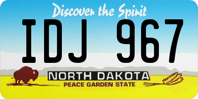 ND license plate IDJ967