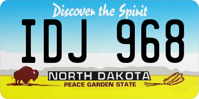 ND license plate IDJ968