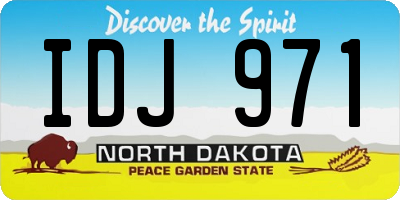 ND license plate IDJ971