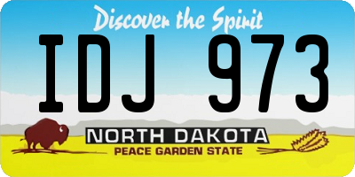 ND license plate IDJ973