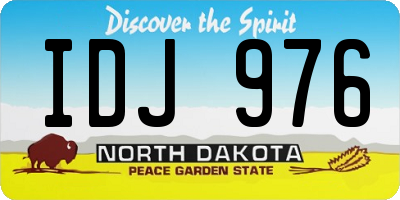 ND license plate IDJ976