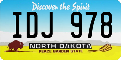 ND license plate IDJ978