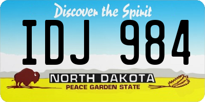 ND license plate IDJ984