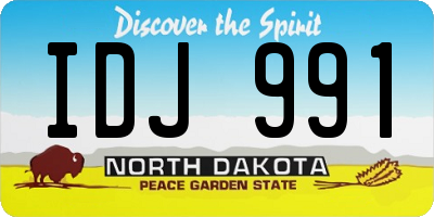 ND license plate IDJ991