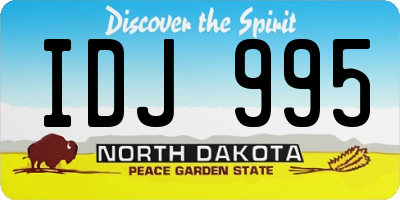 ND license plate IDJ995
