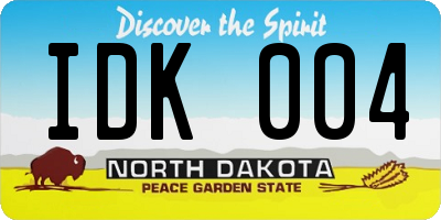 ND license plate IDK004