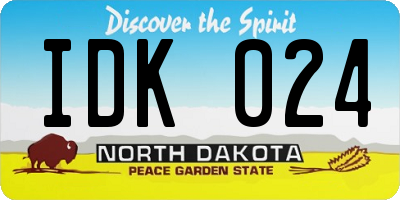 ND license plate IDK024