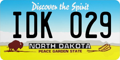 ND license plate IDK029