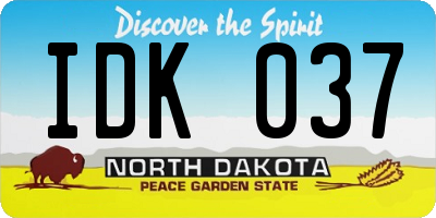 ND license plate IDK037