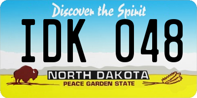 ND license plate IDK048