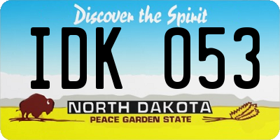 ND license plate IDK053