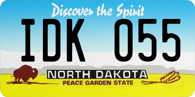 ND license plate IDK055