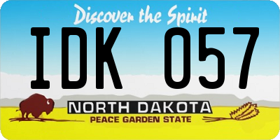 ND license plate IDK057