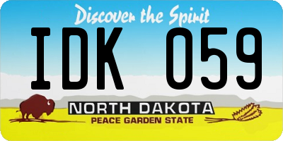 ND license plate IDK059