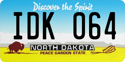 ND license plate IDK064
