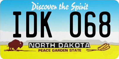 ND license plate IDK068