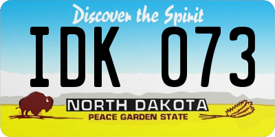 ND license plate IDK073