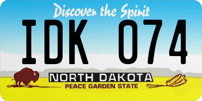 ND license plate IDK074