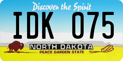 ND license plate IDK075