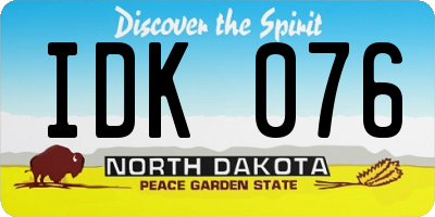 ND license plate IDK076