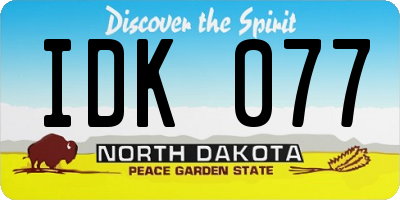 ND license plate IDK077