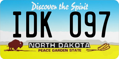 ND license plate IDK097