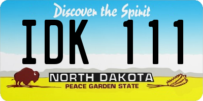 ND license plate IDK111