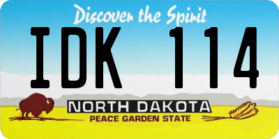 ND license plate IDK114