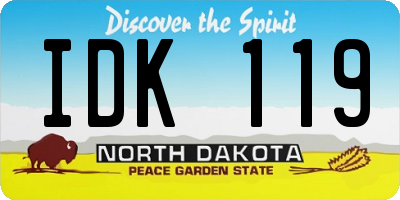 ND license plate IDK119