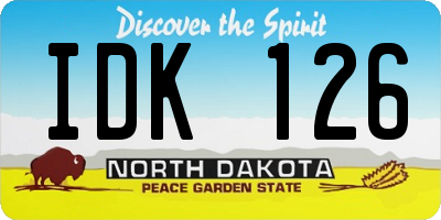 ND license plate IDK126