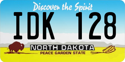 ND license plate IDK128