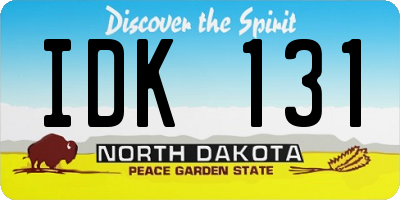 ND license plate IDK131