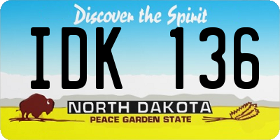 ND license plate IDK136