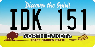 ND license plate IDK151