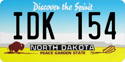 ND license plate IDK154