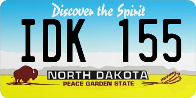 ND license plate IDK155